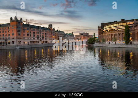 Stoccolma, Svezia - Gamla Stan, altrimenti chiamato la Città Vecchia è uno dei più grandi e meglio conservate città medievali centri in Foto Stock