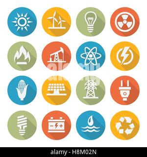 Icone di energia Illustrazione Vettoriale