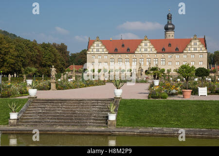 Palazzo Weikersheim e giardino Foto Stock