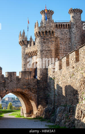 Ponferrada ingresso al castello Foto Stock