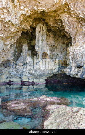 Grotte di calcare, Avaiki, Nuie, South Pacific Oceania Foto Stock