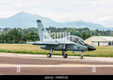 Forza Aerea israeliana di Alenia Aermacchi M-346 Master (IAF Lavi) un militare di twin-motore trainer transonico aeromobili. Fotografato in esso Foto Stock