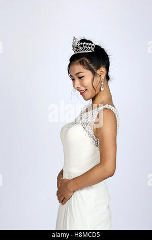 Incinta Bella Sposa cinese Foto Stock