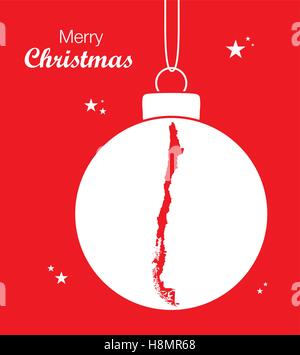 Buon Natale Mappa Cile Illustrazione Vettoriale