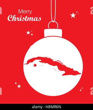 Buon Natale Mappa Cuba Illustrazione Vettoriale