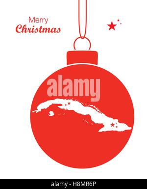 Buon Natale Mappa Cuba Illustrazione Vettoriale