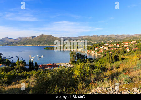 La piccola vacanza isola di Koločep (Kolocep), isole Elafiti, vicino a Dubrovnik, Mare Adriatico, Croazia Foto Stock