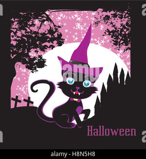 Carino gattino nero wizard Foto Stock