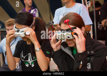 Drone mondi 2016. Drone racing concorso su Koaloa ranch, O'Hau, isola di Hawaii. Nella foto: Teng Taylor Foto Stock