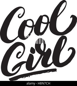 Cool girl scritto a mano scritte. Illustrazione Vettoriale