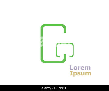 Lettera G Logo design modello di elemento. ABC del tipo di concetto come logotipo. Tipografia linea icona alfabeto arte Foto Stock