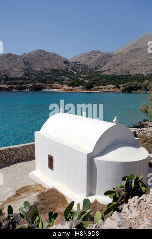 Agia Thekla chiesa, Pondamos o Pontamos, Chalki isola vicino a RODI, DODECANNESO isole, Grecia. Foto Stock