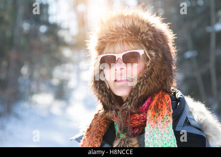 Ritratto di donna in inverno Foto Stock