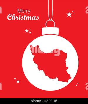 Buon Natale illustrazione con tema Mappa di Iran Illustrazione Vettoriale