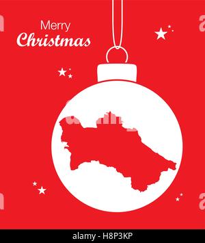 Buon Natale illustrazione con tema Mappa di Turkmenistan Illustrazione Vettoriale