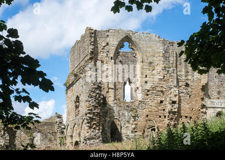 Regno Unito, Inghilterra, Yorkshire, Richmond - Abbazia di Sant Agata, più comunemente noto come Easby Abbey si trova nella città di Richmond. Foto Stock