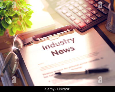 Industry News concetto negli Appunti. 3D. Foto Stock