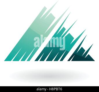 Illustrazione vettoriale di un triangolo con striping icona astratta isolata su uno sfondo bianco Illustrazione Vettoriale