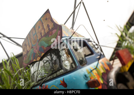 Il carrello di zucchero nella foresta pluviale Biome, Eden Project. Foto Stock