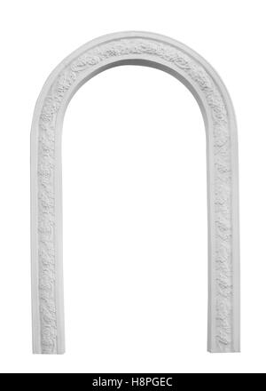 Bellissimo arco architettonico isolato su sfondo bianco Foto Stock