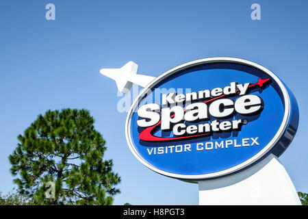 Florida Titusville, Kennedy Space Center Visitor Complex, cartello, ingresso, FL161025081 Foto Stock