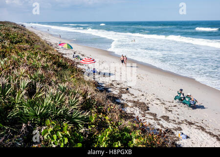 Florida Merritt Island, Merritt Island National Wildlife Refuge, spiaggia, Oceano Atlantico, solarium, FL161025097 Foto Stock