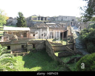 Ingresso alle rovine romane di Pompei Foto Stock