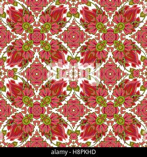 Vettore sfondo a mosaico, piastrelle di ceramica, maiolica, seamless pattern. Illustrazione Vettoriale