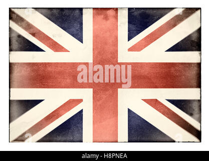 Un distressed Union Jack Flag Foto Stock