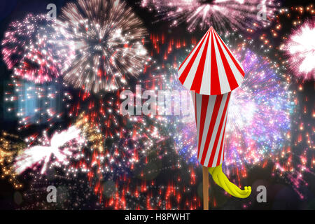 Immagine composita del razzo per fuochi d'artificio Foto Stock