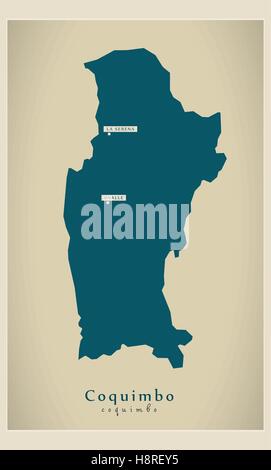 Mappa moderno - Coquimbo CL Illustrazione Vettoriale