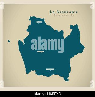 Mappa moderna - La Araucania CL Illustrazione Vettoriale
