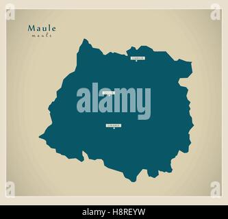 Mappa moderno - Maule CL Illustrazione Vettoriale