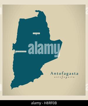 Mappa moderno - Antofagasta CL Illustrazione Vettoriale