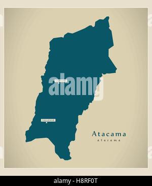 Mappa moderno - Atacama CL Illustrazione Vettoriale