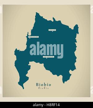 Mappa moderno - Biobio CL Illustrazione Vettoriale