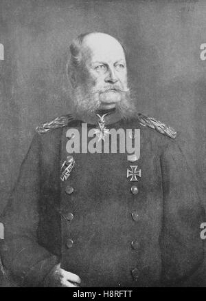 Guglielmo I, o in tedesco Wilhelm mi[, William Frederick Louis, Wilhelm Friedrich Ludwig, della casa di Hohenzollern era il re di Prussia e il primo imperatore tedesco Foto Stock