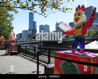 Visualizza cinese sulla riva sud del Fiume Yarra di Melbourne, Australia Foto Stock