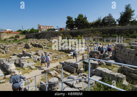 Rovine dell antica Corinto, Grecia, Europa Foto Stock