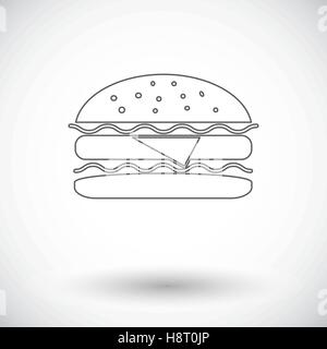 Burger. Singola icona piatta su sfondo bianco. Illustrazione Vettoriale. Illustrazione Vettoriale