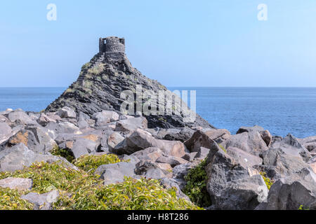 Torre di avvistamento, Santa Maria La Scala, Acireale, Catania, Sicilia, Italia Foto Stock