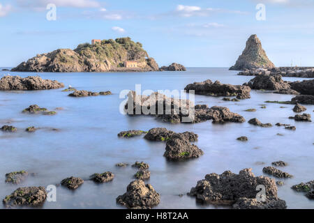 Aci Trezza, Riviera dei Ciclopi, Catania, Sicilia, Italia Foto Stock