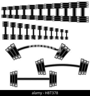 Set di peso diverso per la palestra Illustrazione Vettoriale