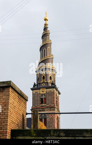 Helix guglia della chiesa del Nostro Salvatore (Vor Frelsers Kirke) di Copenhagen, Danimarca Foto Stock