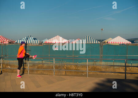 Coney Island boardwalk Brooklyn New York City NYC Foto Stock