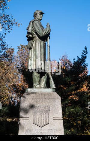 7° Reggimento, Memorial Union Army, guerra civile. Central Park, NYC Foto Stock