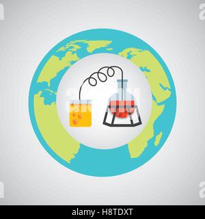 Eco scienza ricerca icona processo illustrazione vettoriale EPS 10 Illustrazione Vettoriale