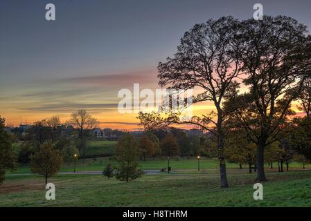 Tramonto a Primrose Hill a Londra in Inghilterra Foto Stock