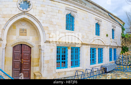 La bellissima medievale Abuhav sinagoga, situato nella città vecchia di Safed, Israele. Foto Stock