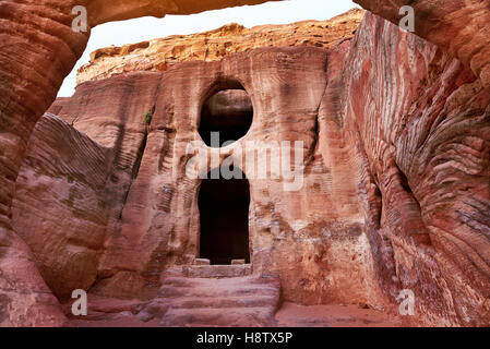 Antica città di Petra, Giordania Foto Stock